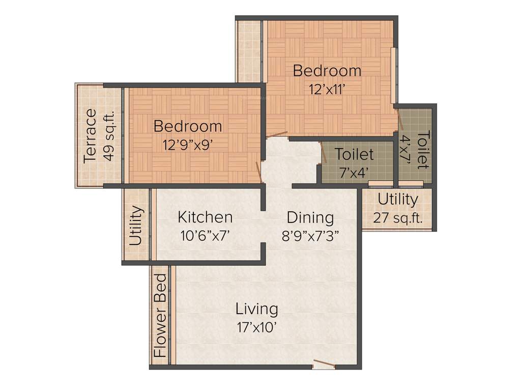 Laxmi Laxmi Icon (2BHK+2T (1,225 sq ft) 1225 sq ft)