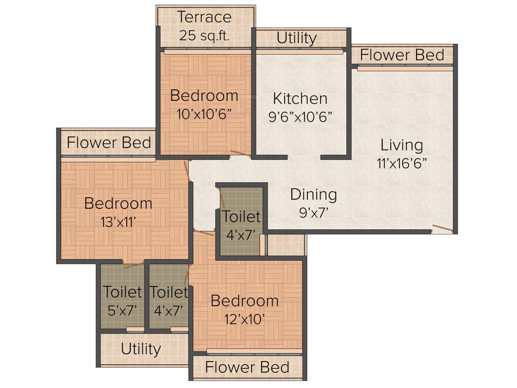 Laxmi Laxmi Icon (3BHK+3T (1,690 sq ft) 1690 sq ft)