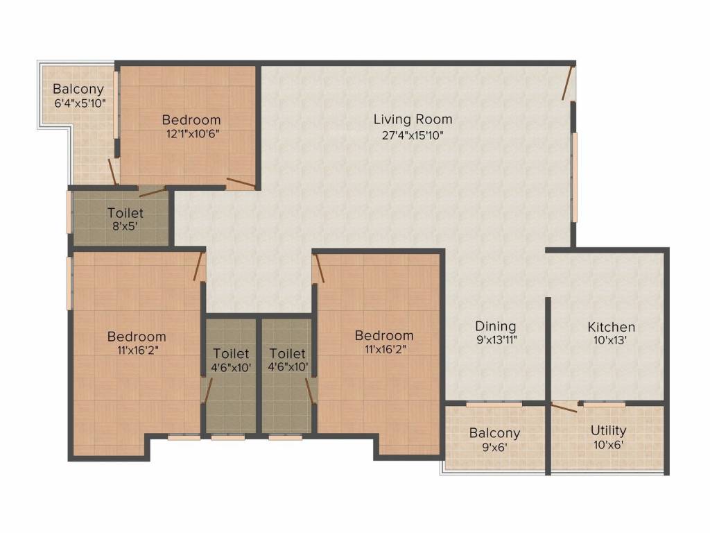 Laa Moon Stone (3BHK+3T (2,055 sq ft) 2055 sq ft)
