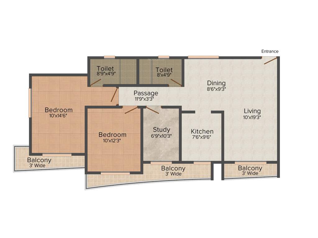 Vinayak Platina (2BHK+2T (1,377 sq ft) + Study Room 1377 sq ft)