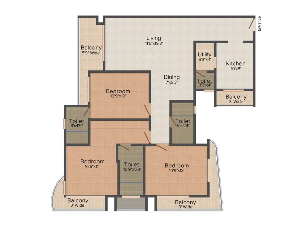 Vinayak Platina (3BHK+3T (1,881 sq ft) 1881 sq ft)