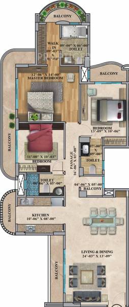Floor Plan (3BHK+3T (1,881 sq ft) 1881 sq ft) Vinayak Nirman Vrindavan Floor Plan (3BHK+3T (1,881 sq ft) 1881 sq ft)
