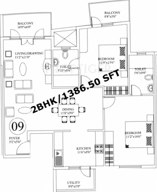 Premier Metropolis (2BHK+2T (1,386 sq ft) 1386 sq ft) Premier Metropolis (2BHK+2T (1,386 sq ft) 1386 sq ft)