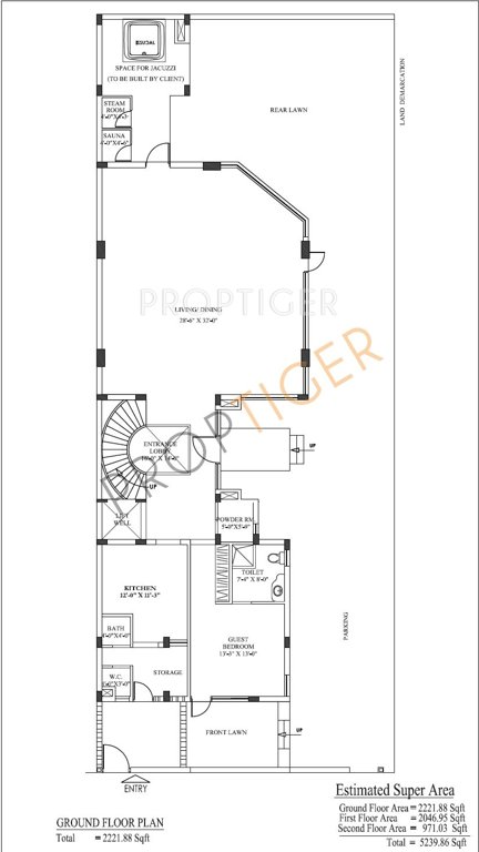 Jaypee Jaypee Villas (4BHK+4T (5,239 sq ft)   Servant Room 5239 sq ft)