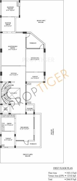 Jaypee Jaypee Villas (4BHK+4T (5,239 sq ft)   Servant Room 5239 sq ft)
