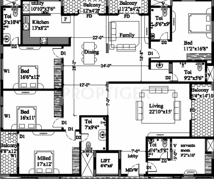 Astro Rosewood Regency (4BHK+4T (3,380 sq ft) + Servant Room 3380 sq ft)