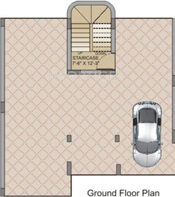 M Baria Ambo Vihar Villas Ground Floor Plan (3BHK+4T)