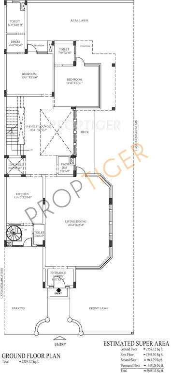 Jaypee Jaypee Villas (5BHK+7T (5,865 sq ft)   Servant Room 5865 sq ft)