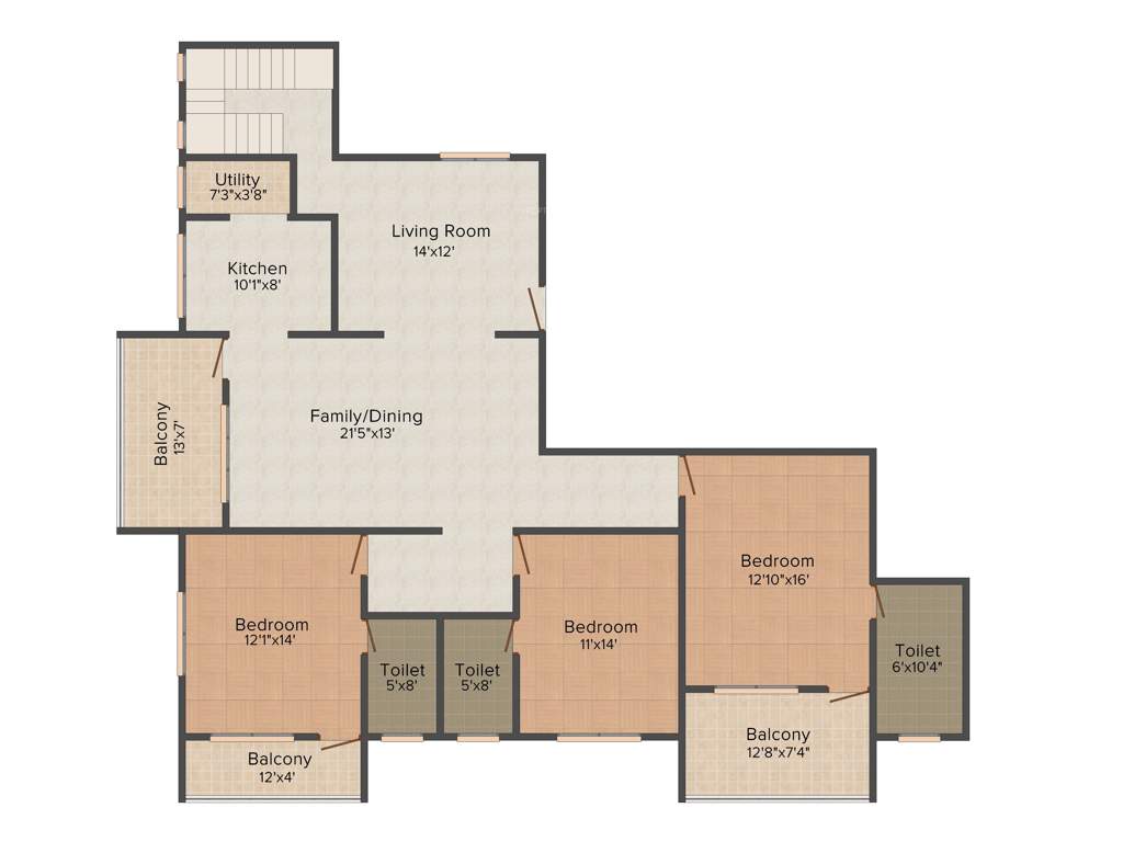 Premier Redwood (3BHK+3T (2,087 sq ft) 2087 sq ft)