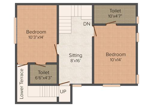 Ashirvad Radha Smaran 3BHK+3T (1,350 sq ft)