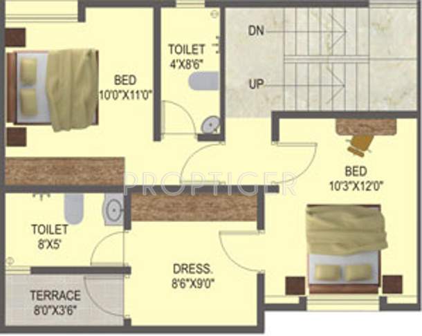 Ujwal Homes Gold Ember Villa (3BHK+3T (2,084 sq ft) 2084 sq ft)