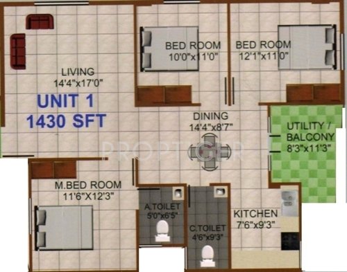 Prabhavathi Sri Krishna (3BHK+2T (1,430 sq ft) 1430 sq ft)