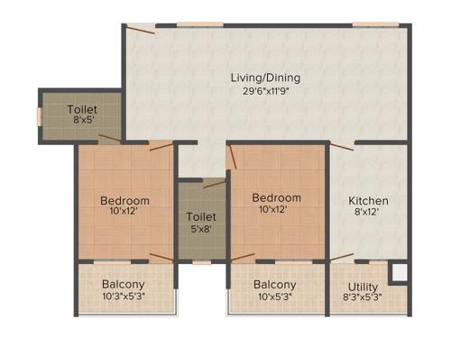 IN Espana (2BHK+1T (1,345 sq ft) 1345 sq ft)