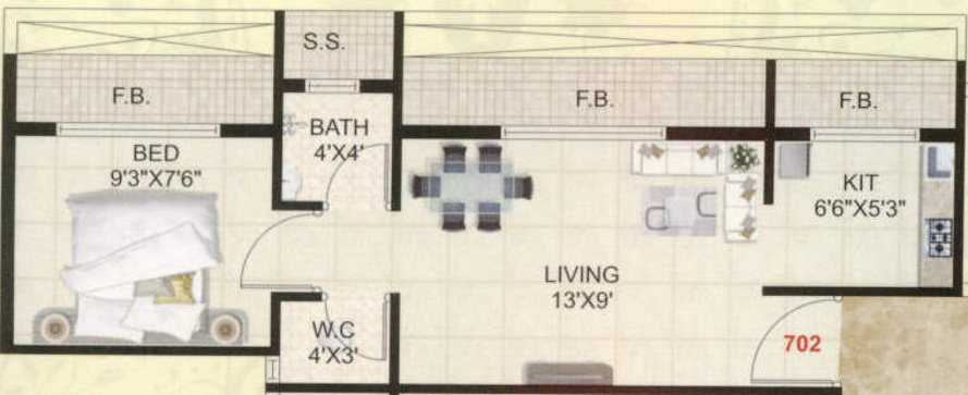 Sitaram Kutir (1BHK+1T (595 sq ft) 595 sq ft) Sitaram Kutir (1BHK+1T (595 sq ft) 595 sq ft)