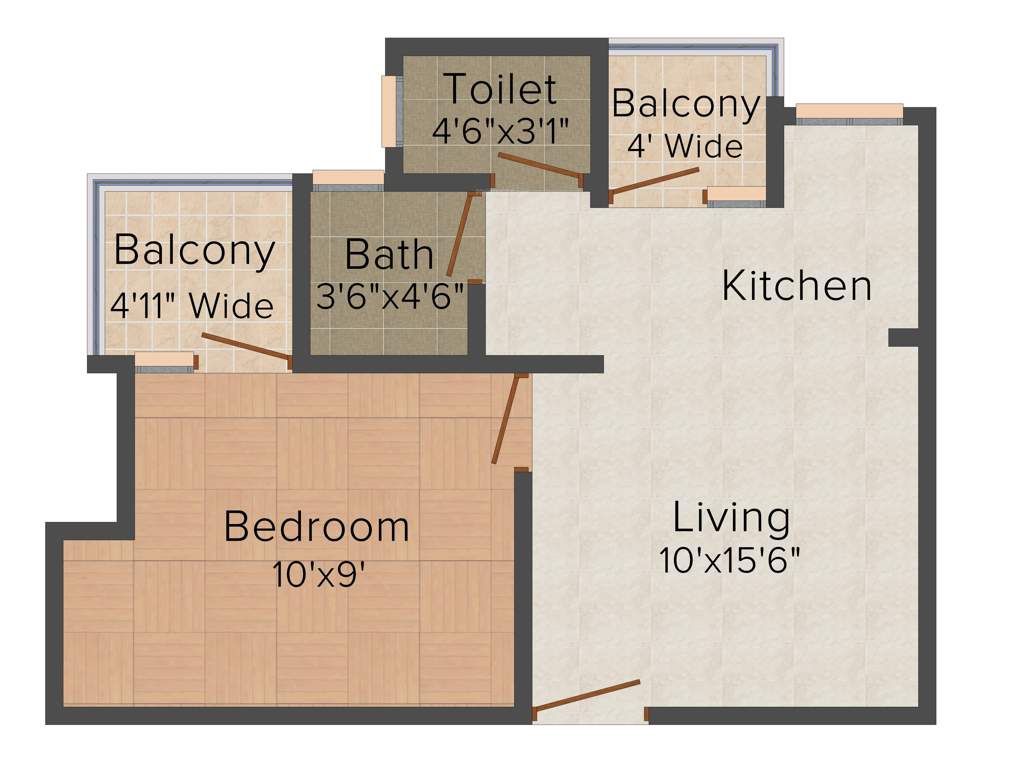 Piyush Parnakuti (1BHK+2T (490 sq ft) 490 sq ft)