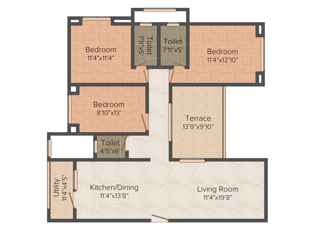 Skyi Iris (3BHK+3T (1,527 sq ft) 1527 sq ft)