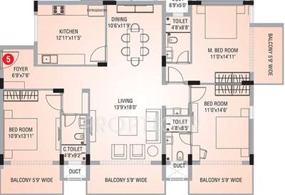 IN Scion (3BHK+3T (2,170 sq ft) 2170 sq ft)