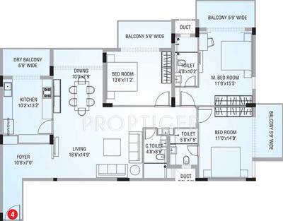 IN Scion (3BHK+3T (2,205 sq ft) 2205 sq ft)