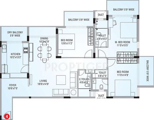 IN Scion (3BHK+3T (2,205 sq ft) 2205 sq ft) IN Scion (3BHK+3T (2,205 sq ft) 2205 sq ft)