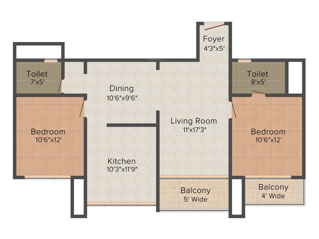 IN Estoria (2BHK+2T (1,195 sq ft) 1195 sq ft)