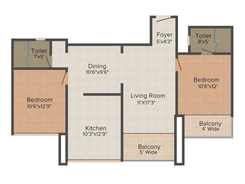 IN Estoria (2BHK+2T (1,220 sq ft) 1220 sq ft)