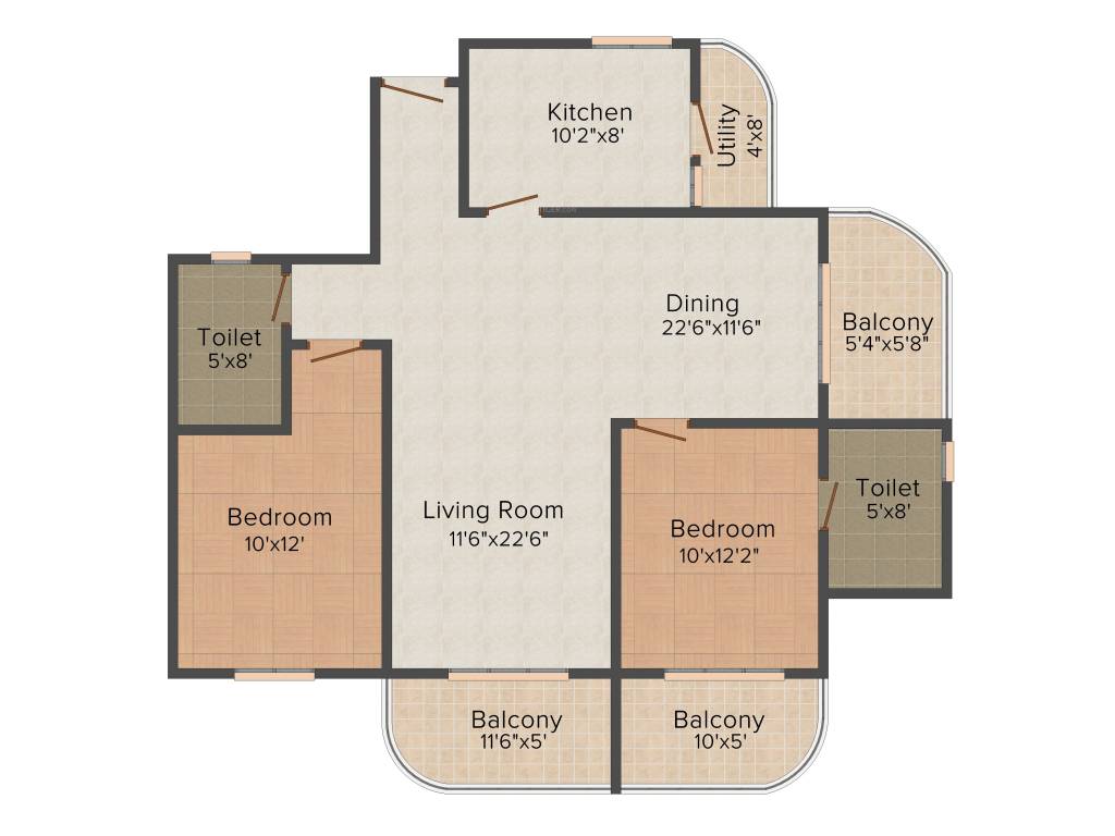 Presidency Viva (2BHK+2T (1,330 sq ft) 1330 sq ft) Presidency Viva (2BHK+2T (1,330 sq ft) 1330 sq ft)