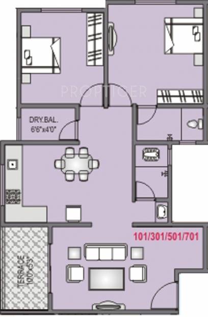 RK Lunkad Housing Company Punya Bhumi (2BHK+2T (745 sq ft) 745 sq ft)