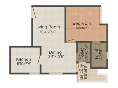 Presidency Lifestyle (1BHK+2T (610 sq ft) 610 sq ft)