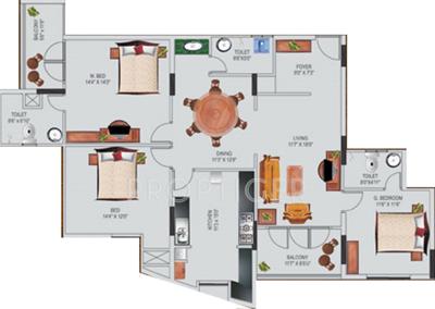 Presidency Vintage (3BHK+3T (1,880 sq ft) 1880 sq ft)