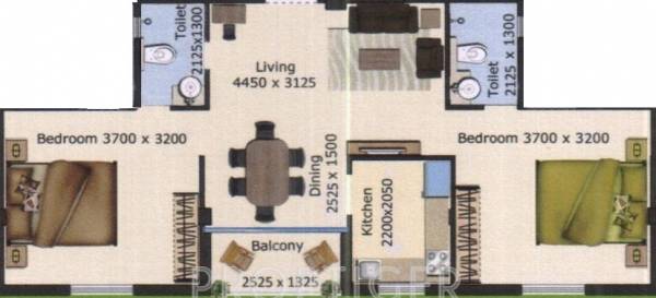 Jasmine Floret (2BHK+2T (913 sq ft) 913 sq ft) Jasmine Floret (2BHK+2T (913 sq ft) 913 sq ft)