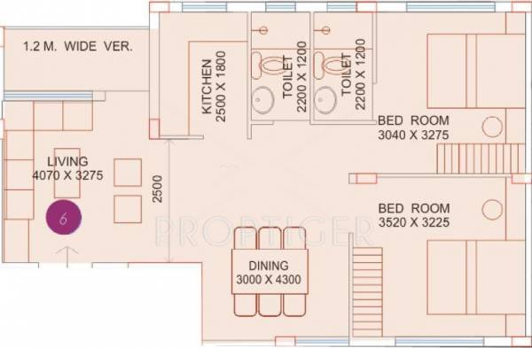 Oswal Group Belvedere (2BHK+2T (907 sq ft) 907 sq ft)