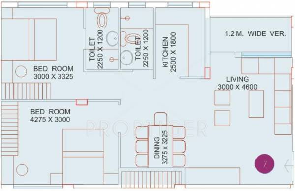 Oswal Group Belvedere (2BHK+2T (931 sq ft) 931 sq ft)