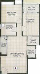 Floor Plan (2BHK+2T (1,085 sq ft) 1085 sq ft) Vasundhara Homes Lush County Floor Plan (2BHK+2T (1,085 sq ft) 1085 sq ft)