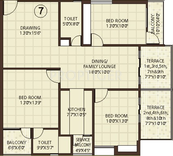 Floor Plan (3BHK+2T (1,570 sq ft) 1570 sq ft) Vasundhara Homes La Greeno Floor Plan (3BHK+2T (1,570 sq ft) 1570 sq ft)