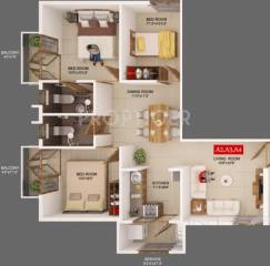 Malles Radhe Krishna (3BHK+2T (1,050 sq ft) 1050 sq ft) Malles Radhe Krishna (3BHK+2T (1,050 sq ft) 1050 sq ft)