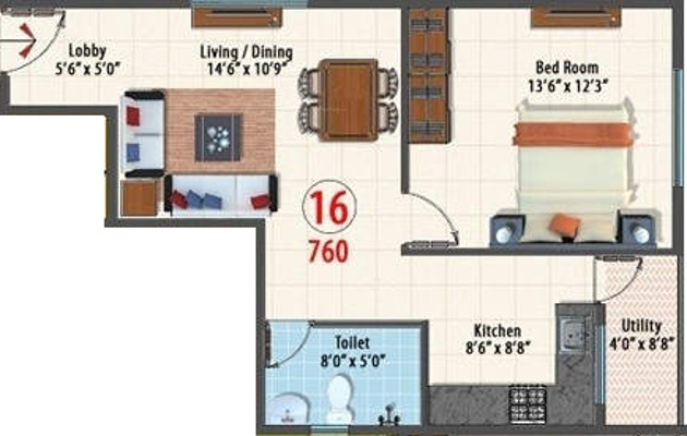 Dhiraan Ferns Bluebells (1BHK+1T (760 sq ft) 760 sq ft) Dhiraan Ferns Bluebells (1BHK+1T (760 sq ft) 760 sq ft)