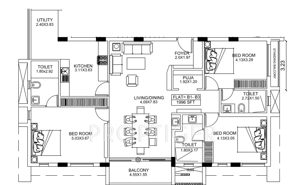Adroit Sirius (3BHK+3T (1,996 sq ft) 1996 sq ft) Adroit Sirius (3BHK+3T (1,996 sq ft) 1996 sq ft)