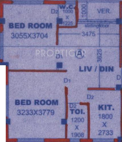 Anupam Santasila (2BHK+1T (741 sq ft) 741 sq ft)