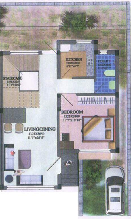 Pailan Bengal Pailan Park (3BHK+3T (1,215 sq ft) 1215 sq ft)