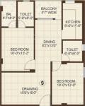 Floor Plan (2BHK+2T (1,090 sq ft) 1090 sq ft) Vasundhara Homes Le Grassia Floor Plan (2BHK+2T (1,090 sq ft) 1090 sq ft)