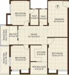 Floor Plan (3BHK+2T (1,555 sq ft) 1555 sq ft) Vasundhara Homes Le Grassia Floor Plan (3BHK+2T (1,555 sq ft) 1555 sq ft)