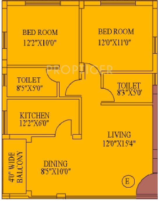 Daffodil Group Duke Residency (2BHK+2T (1,186 sq ft) 1186 sq ft)
