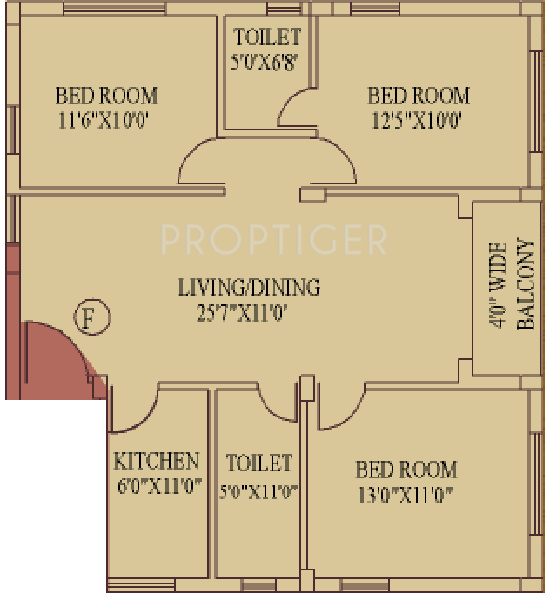 Daffodil Group Duke Residency (3BHK+3T (1,187 sq ft) 1187 sq ft)
