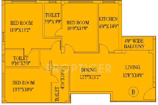 Daffodil Group Duke Residency (3BHK+3T (1,557 sq ft) 1557 sq ft)