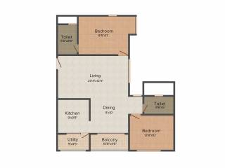 Fortius Waterscape (2BHK+2T (1,351 sq ft) 1351 sq ft) Fortius Waterscape (2BHK+2T (1,351 sq ft) 1351 sq ft)