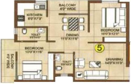 Bikash Mahaveer Plaza (2BHK+2T (925 sq ft) 925 sq ft)