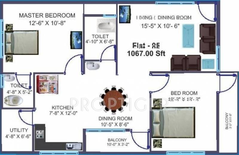 Sri Sai Developers Sicindri Residency (2BHK+2T (1,067 sq ft) 1067 sq ft)