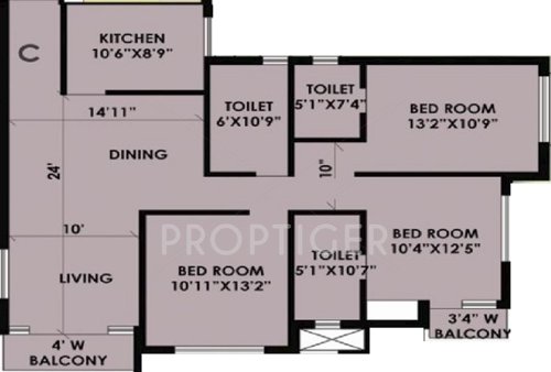 Mani Residency (3BHK+3T (1,733 sq ft) 1733 sq ft)