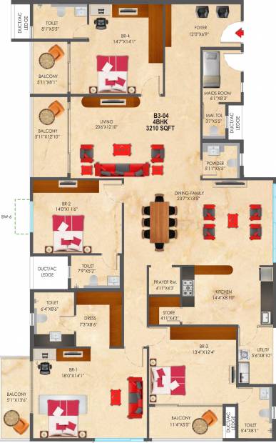 SNN Raj Etternia (4BHK+5T (3,200 sq ft) + Servant Room 3200 sq ft)