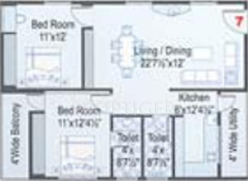 Sreemitra Heights (2BHK+2T (1,050 sq ft) 1050 sq ft)